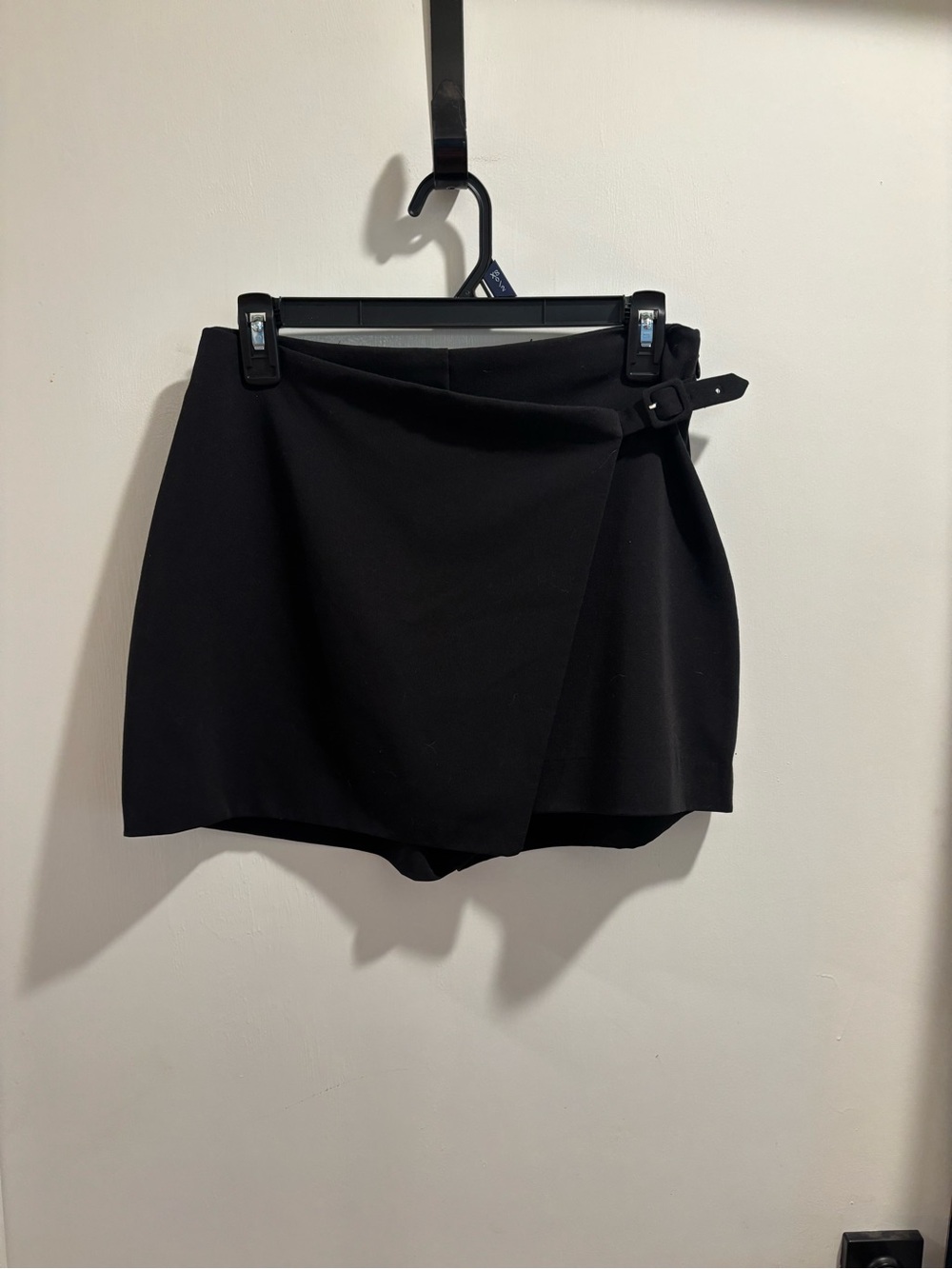 Black Wrap Skort with Side Buckle